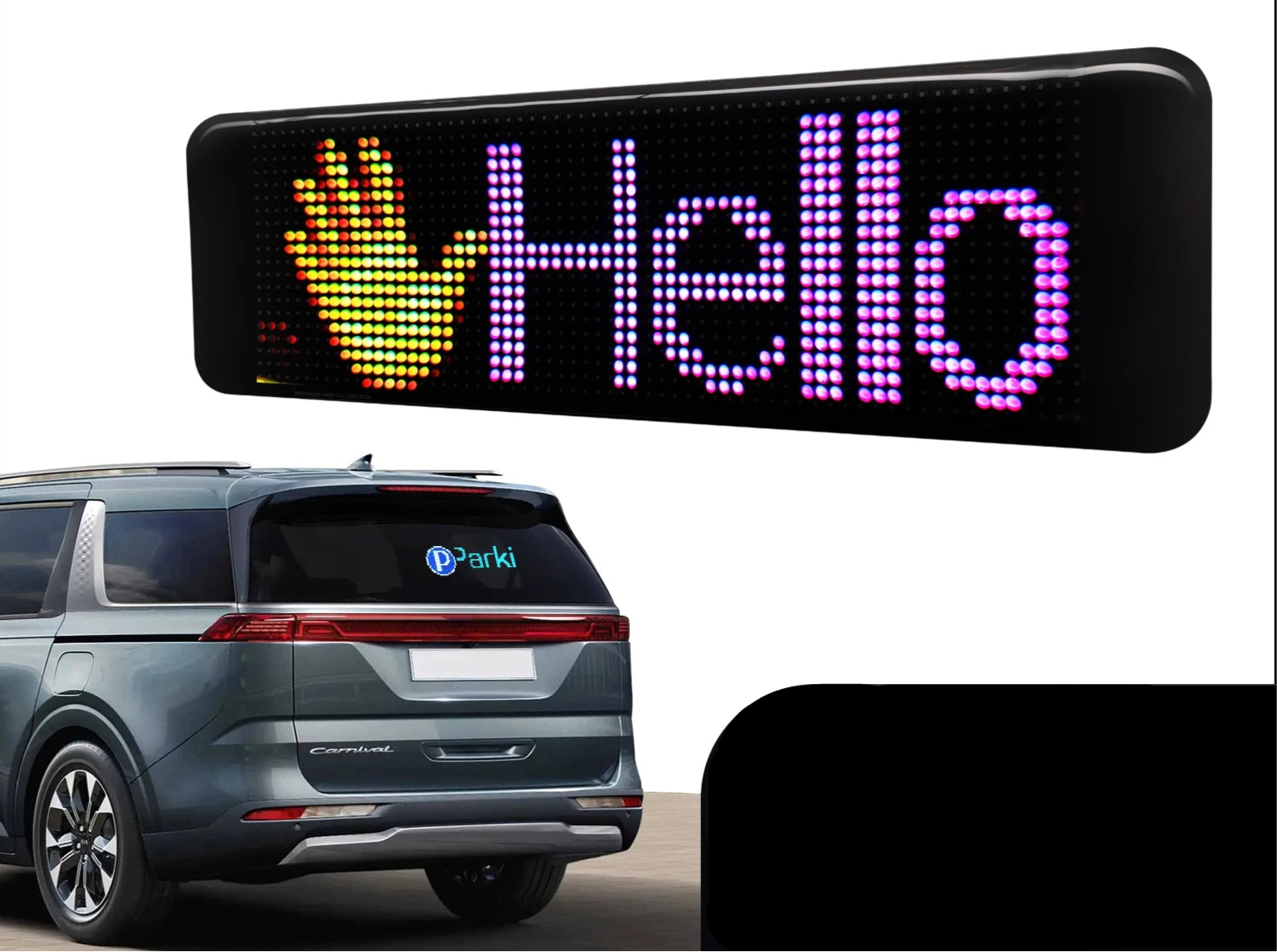Flexible LED RGB Panel Car Rear Window Sign | Bluetooth Control | Cust ...