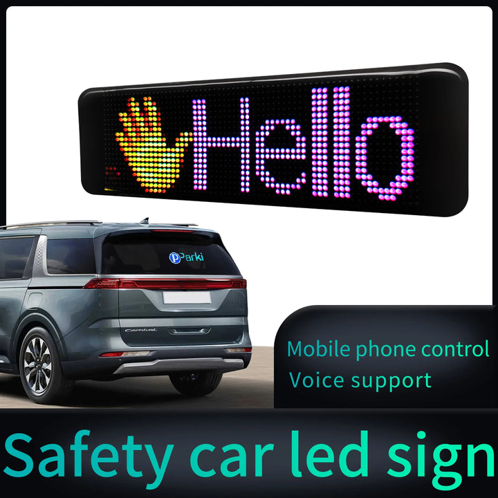 Flexible LED RGB Panel Car Rear Window Sign Flexible Display Screen Bluetooth Phone APP Control Custom Text Emoji for Car