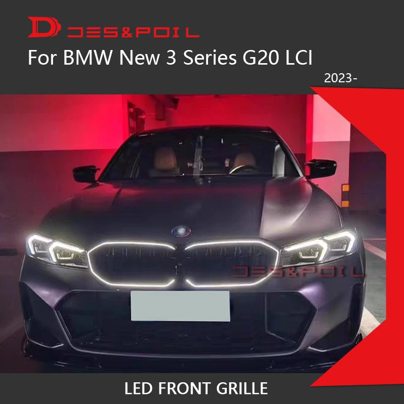 LED Light Grille For 2023 BMW New 3 Series G20 Kidney Grille LCI Front Diamond Grill Grid xDrive 330i M340i Sport