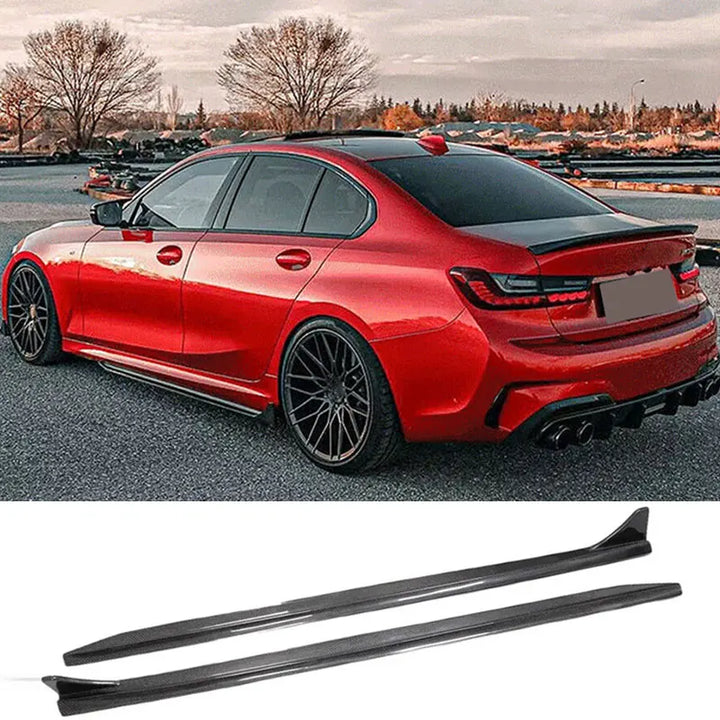 Car Side Skirts Apron Extensions For BMW 3 Series G20 2020-2023 Carbon Fiber