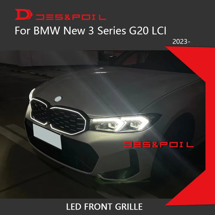 LED Light Grille For 2023 BMW New 3 Series G20 Kidney Grille LCI Front Diamond Grill Grid xDrive 330i M340i Sport