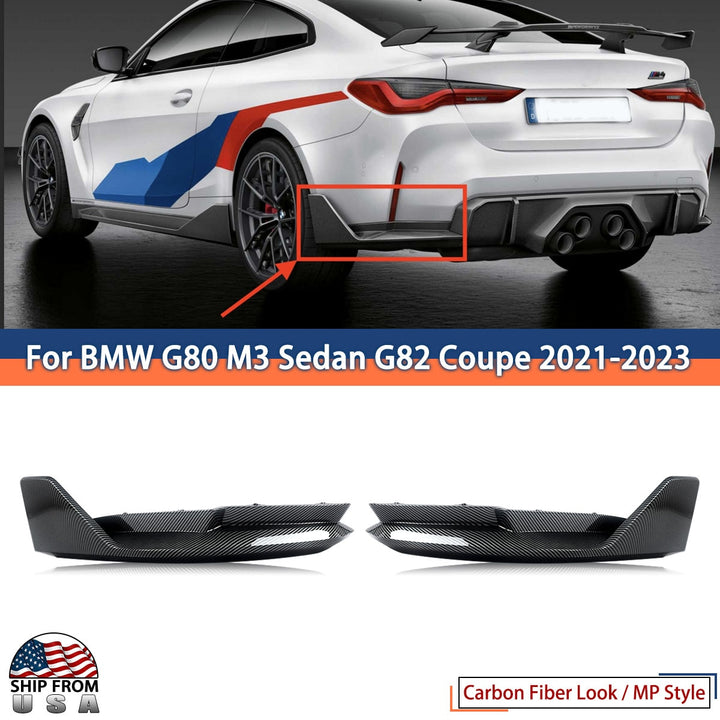 BMW G80 M3 MP Style Rear Bumper Corner Splitter Extension