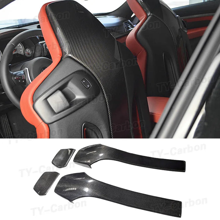 Carbon Fiber Inner Seat Back Covers Trims for BMW F80 M3 F82 F83 M4 F87 Sedan Coupe Convertible 2014 - 2019