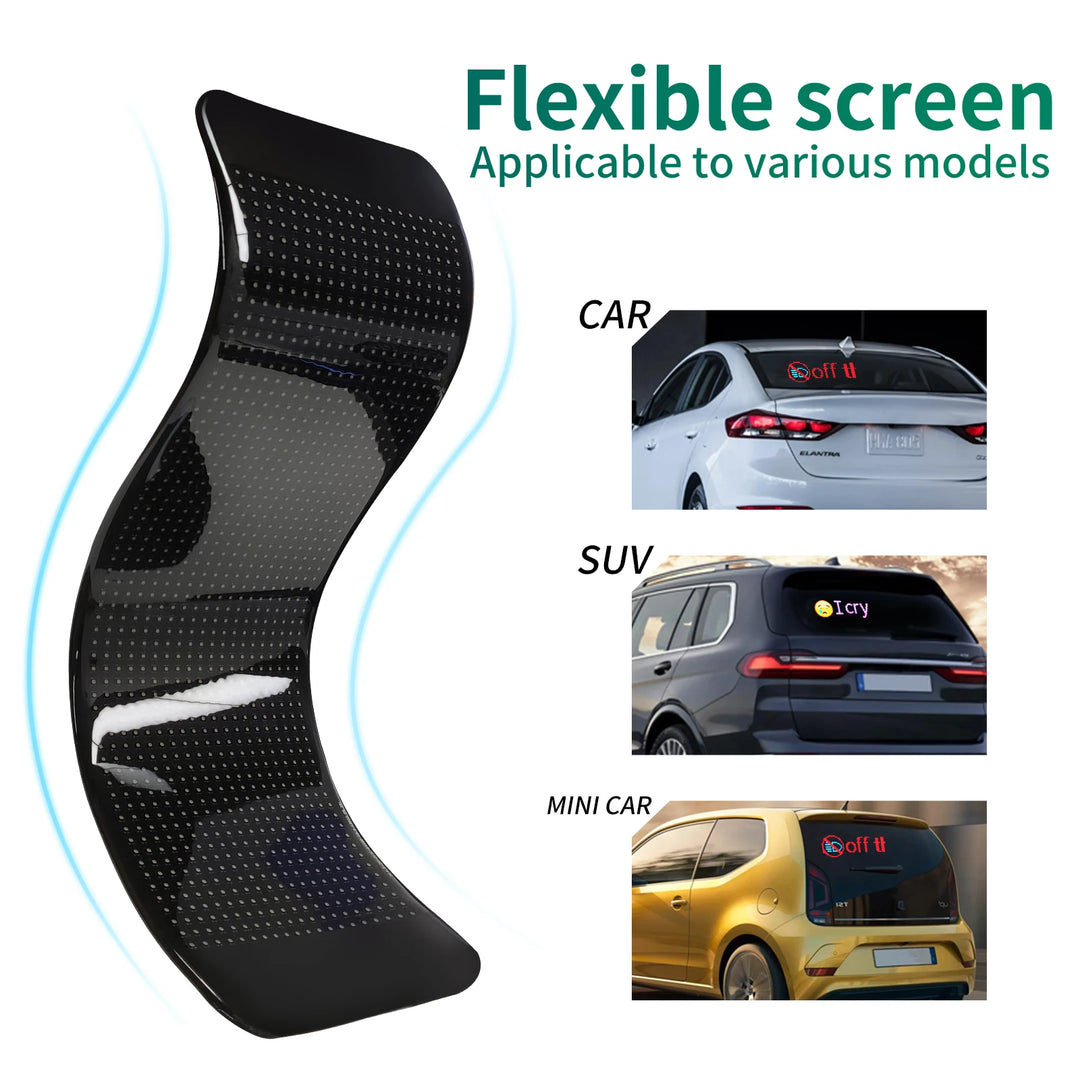 Flexible LED RGB Panel Car Rear Window Sign Flexible Display Screen Bluetooth Phone APP Control Custom Text Emoji for Car