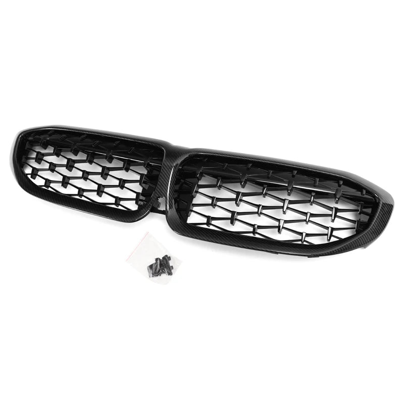 Pre Lci Car Front Kidney Diamond Style Grill Fit BMW 3 Series G20 G28 2019 Carbon Fiber Grille Pre-Lci